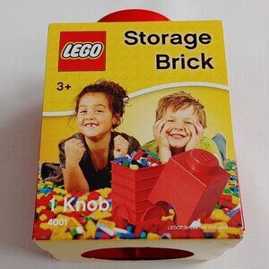LEGO STORAGE BRICK 4001 1 KNOB RED NEW STILL SEALED 12.5 x 12.5x 18 cm